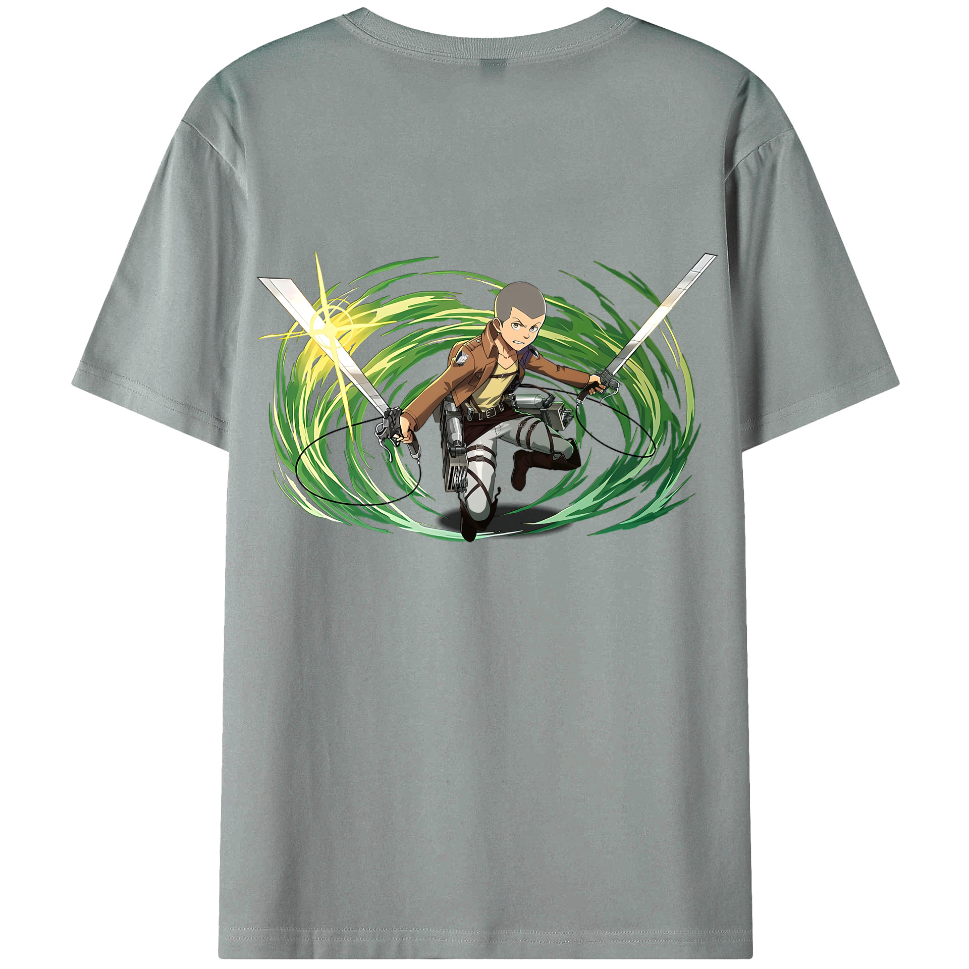 （画像用） 進撃の巨人 コニー·スプリンガー Attack on Titan Connie Springer 綿100％ メンズ半袖Tシャツ（バックプリント） 通気性